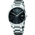 Calvin Klein City Date Black Dial Silver Steel Strap Watch for Men - K2G2G143