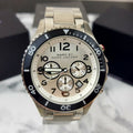 Marc Jacobs Rock Chronograph White Dial Silver Steel Strap Watch for Men - MBM5027