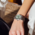Breitling Chronomat Automatic 36 Diamonds Green Dial Two Tone Steel Strap Watch for Women - A10380591L1A1