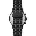 Michael Kors Hutton Chronograph Black Dial Black Steel Strap Watch For Men - MK9089