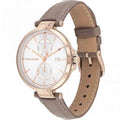 Tommy Hilfiger Angela Quartz Silver Dial Brown Leather Strap Watch for Women - 1782125