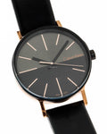 Calvin Klein Boost Black Dial Black Leather Strap Watch for Men - K7Y21TCZ