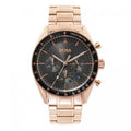 Hugo Boss Trophy Grey Dial Rose Gold Steel Strap Watch for Men - 1513632