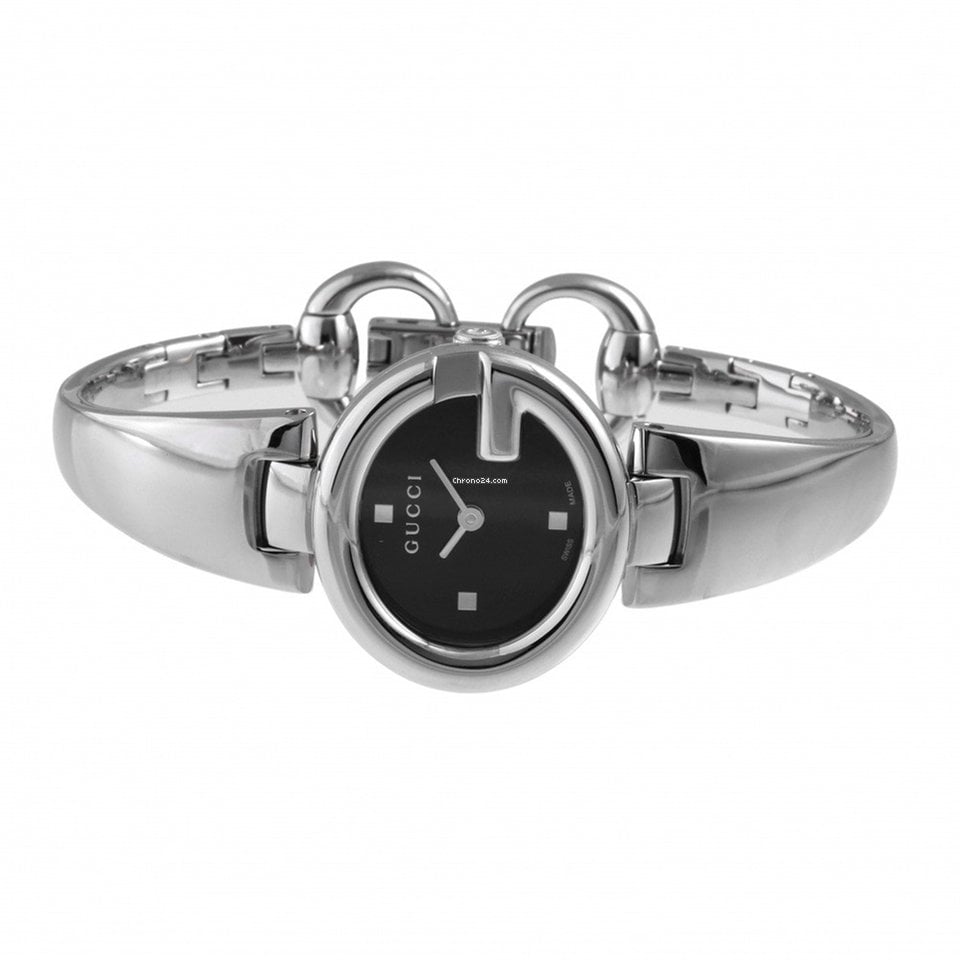 Gucci Guccisima Quartz Black Dial Silver Steel Strap Watch For Women - YA134501