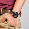 Tommy Hilfiger Deacon Multifunction Black Dial Black Mesh Bracelet Watch for Men - 1791546