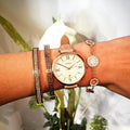 Fossil Jacqueline White Dial Brown Leather Strap Watch for Women - ES3487