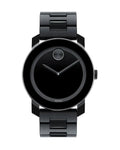 Movado Bold Black Dial Black Steel Strap Watch For Men - 3600047