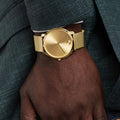 Movado Bold Gold Dial Gold Mesh Bracelet Watch For Men - 3600373