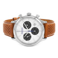 Movado Heritage Calendoplan Chronograph White Dial Brown Leather Strap Watch for Men - 3650008
