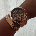 Michael Kors Bradshaw Blue Dial Two Tone Steel Strap Watch for Women - MK5976