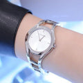 Calvin Klein Class White Dial Silver Steel Strap Watch for Women - K6R23126