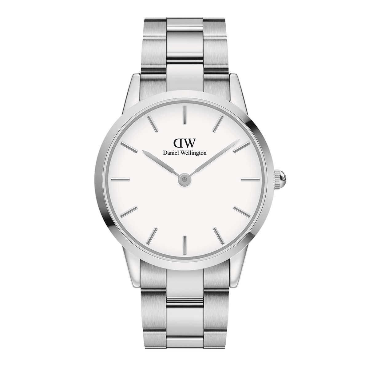 Daniel Wellington Iconic Link White Dial Silver Steel Strap Watch For Women - DW00100207