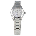 Tag Heuer Aquaracer Quartz Mother of Pearl White Dial Silver Steel Strap Watch for Women - WBD1411.BA0741