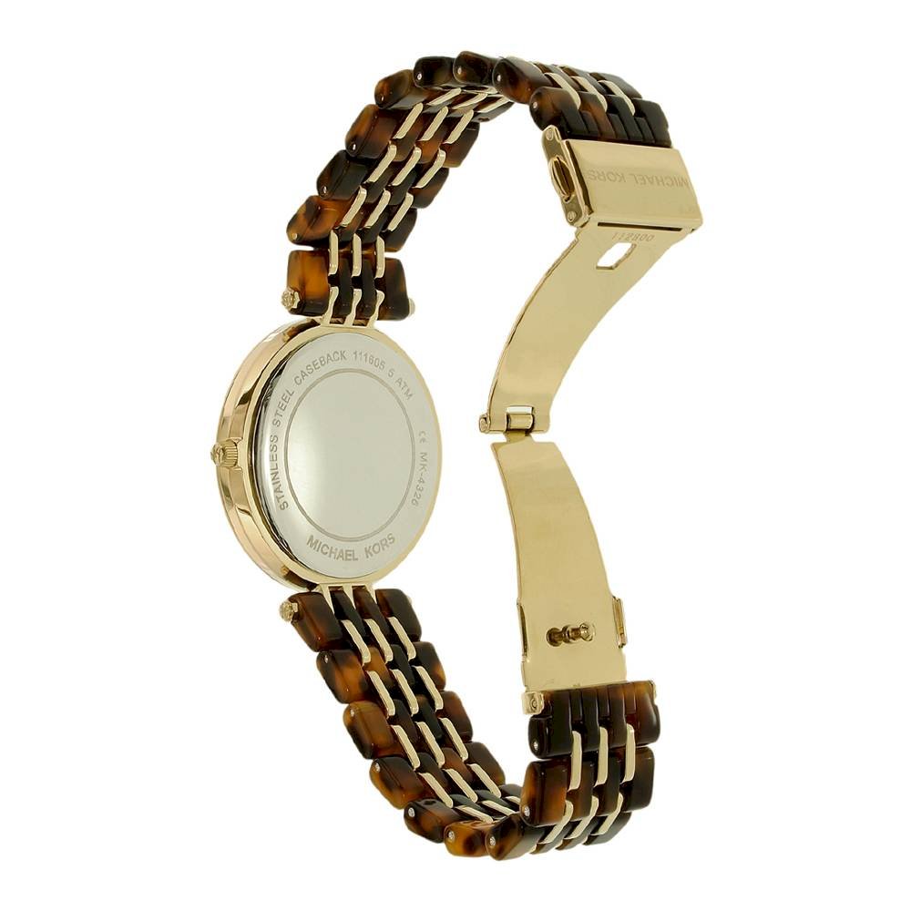 Michael Kors Darci Gold Dial Brown Two Tone Steel Strap Watch for Women - MK4326