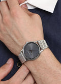 Emporio Armani Kappa Quartz Grey Dial Silver Mesh Bracelet Watch For Men - AR11068