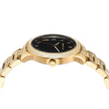 Michael Kors Tibby Multifunction Analog Black Dial Gold Steel Strap Watch for Women - MK4684