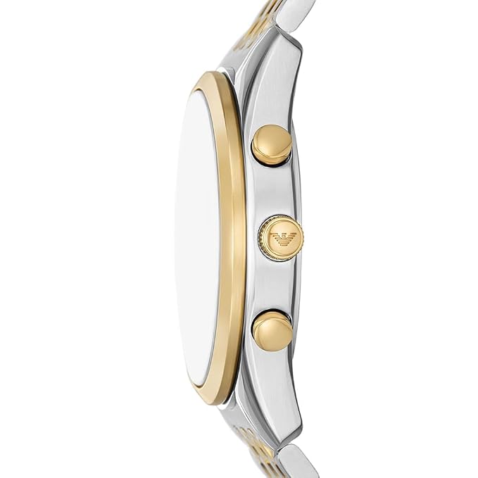 Emporio Armani Classic White Dial Two Tone Steel Strap Watch for Men  - AR11603