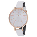 Calvin Klein Equal Silver Dial White Leather Strap Watch for Women - K3E236L6