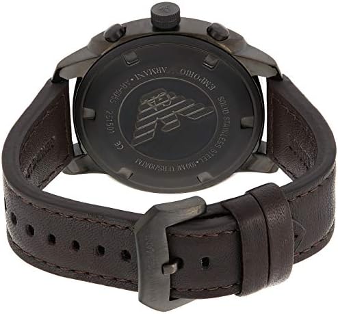 Emporio Armani Delta Chronograph Brown Dial Brown Leather Strap Dial Watch For Men - AR6055