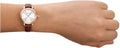 Emporio Armani Mia Quartz Silver Dial Brown Leather Strap Watch For Women - AR11525