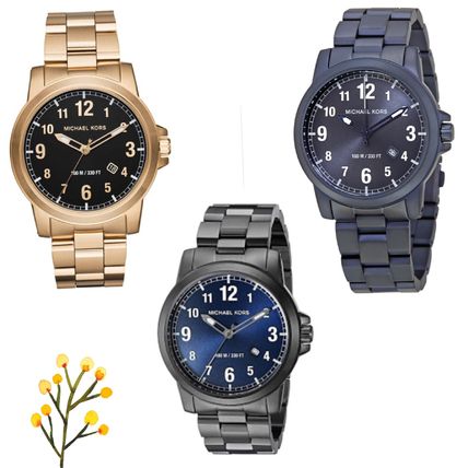 Michael Kors Paxton Analog Blue Dial Grey Steel Strap Watch For Men - MK8499