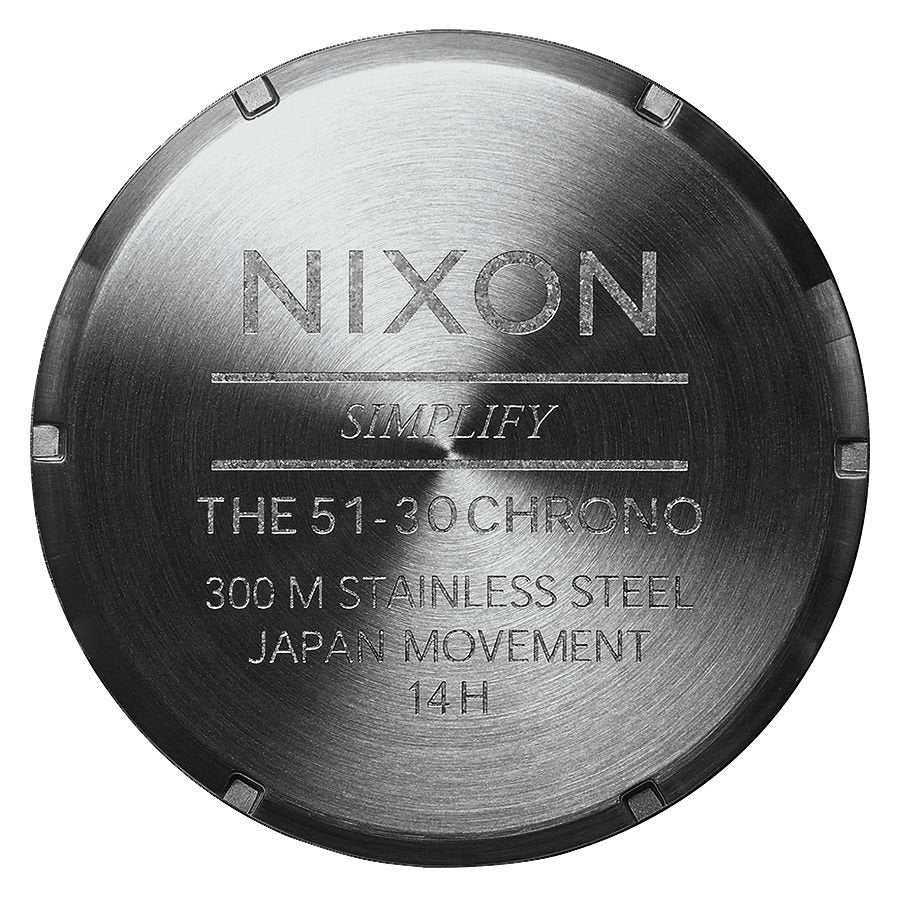 Nixon 51-30 Chrono Black Dial Black Steel Strap Watch for Men - A083-001