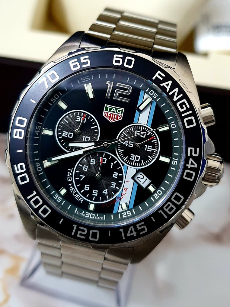 Tag Heuer Formula 1 Chronograph Black Dial Silver Steel Strap Watch for Men - CAZ101H.BA0842