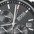 Hugo Boss Velocity Black Dial Black Leather Strap Watch for Men - 1513716