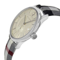 Burberry The Classic Horseferry Silver Dial Black Leather Strap Watch for Men - BU10002