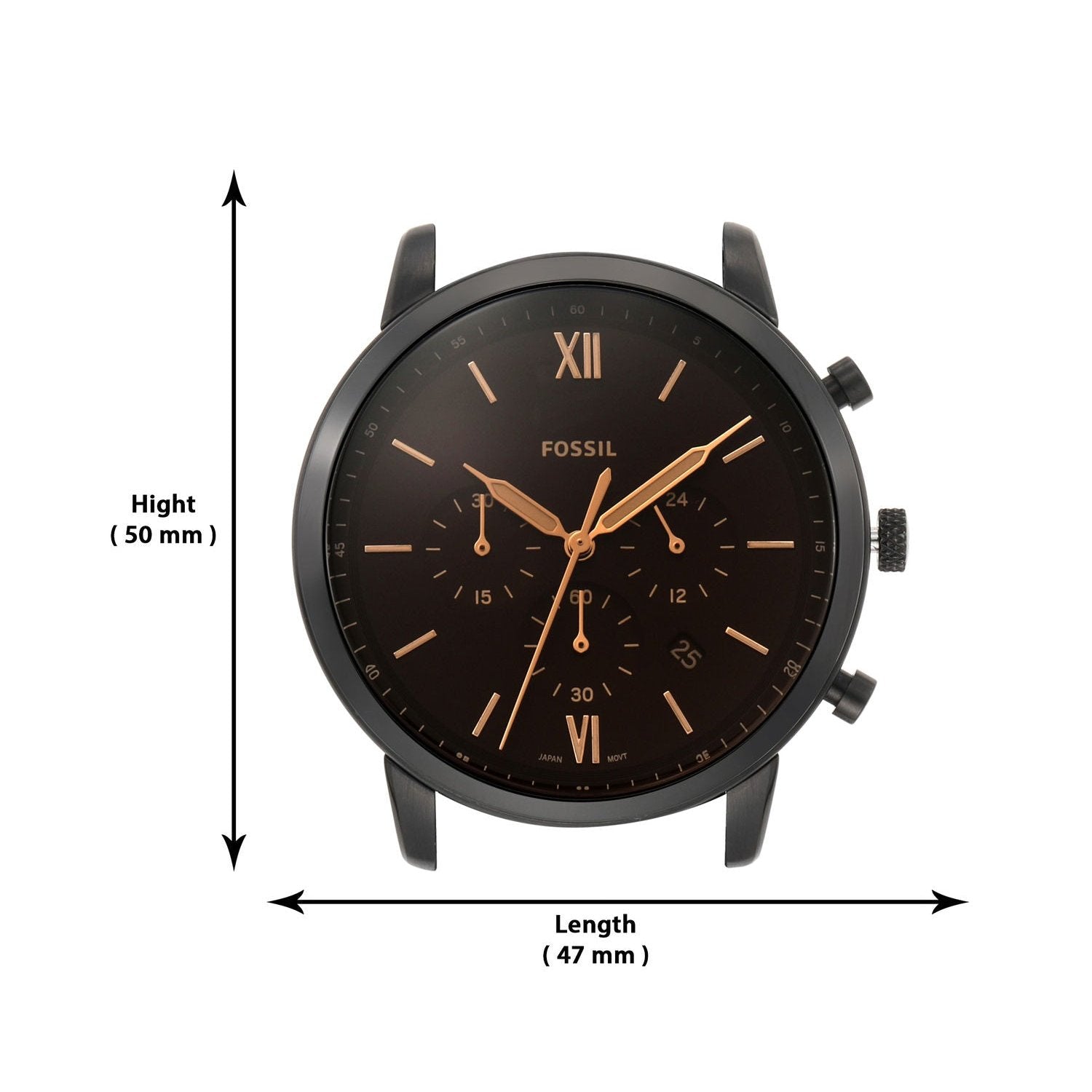 Fossil Neutra Chronograph Black Dial Black Steel Strap Watch for Men - FS5525