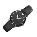 Emporio Armani Classic Quartz Black Dial Black Leather Strap Watch For Women - AR1600