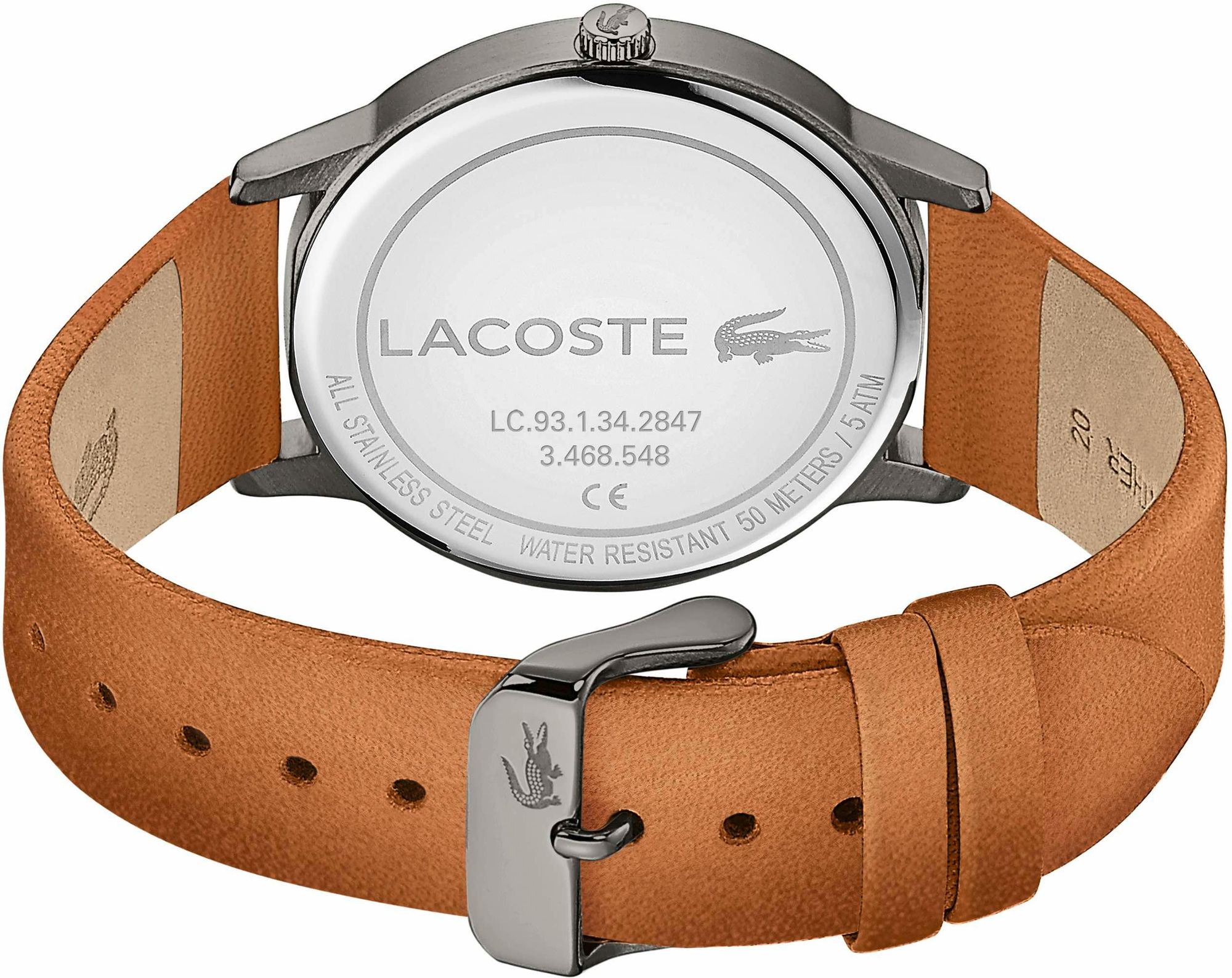 Lacoste Madrid Green Dial Brown Leather Strap Watch for Men - 2011035