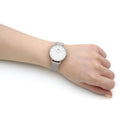 Daniel Wellington Petite Sterling White Dial Silver Mesh Bracelet Watch For Women - DW00100164