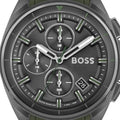 Hugo Boss Volane Chronograph Grey Dial Green Rubber Strap Watch For Men - 1513952