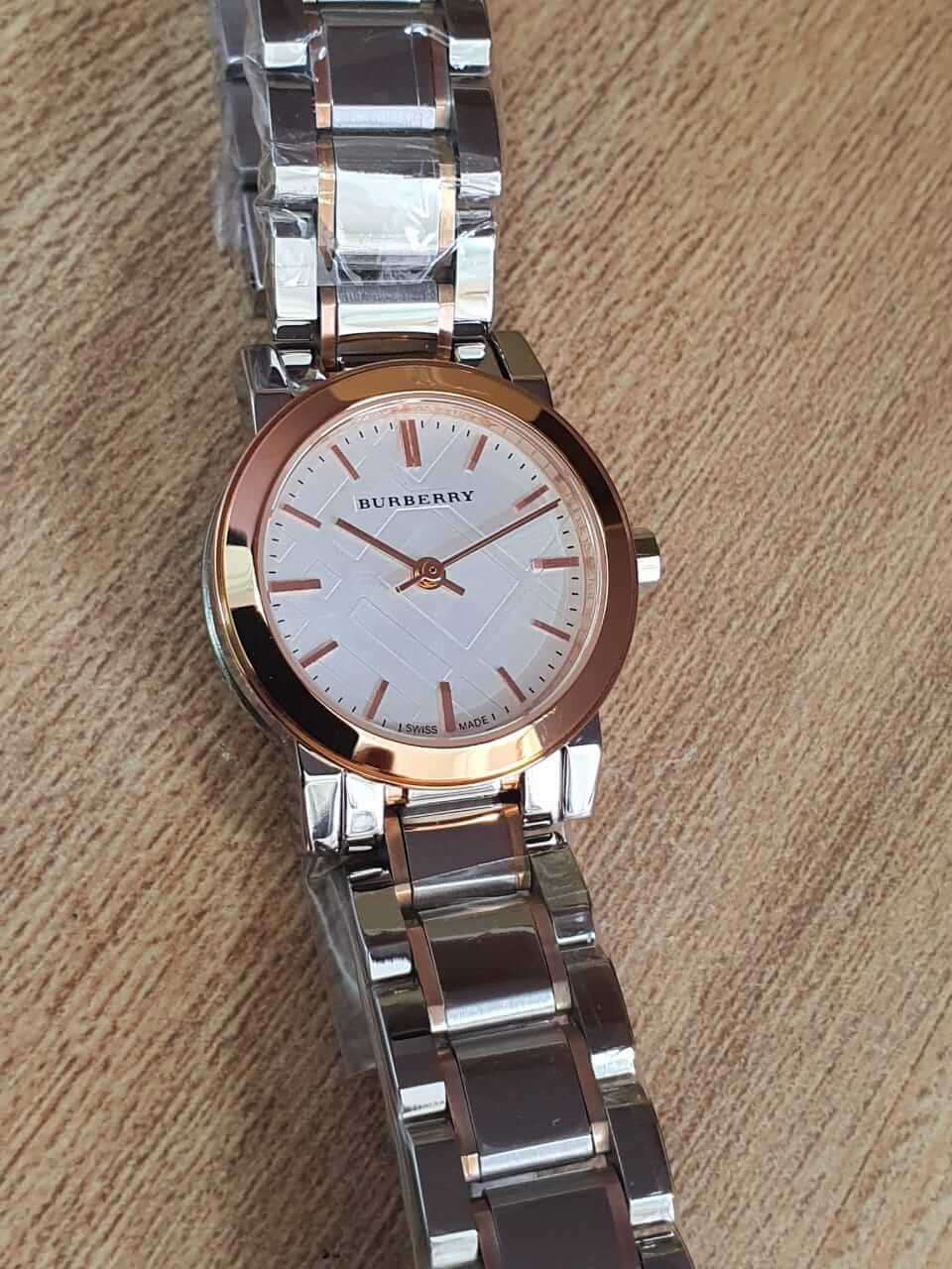 Burberry The City Silver Dial Two Tone Steel Strap Watch for Women - BU9205