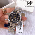 Michael Kors Brecken Chronograph Blue Dial Two Tone Steel Strap Watch For Men - MK8437