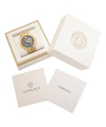 Versace V-Race Quartz Black Dial Gold Steel Strap Watch For Men - VEBV00519