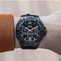 Guess Genesis Quartz Black Dial Black Silicone Strap Watch For Men - W1254G2