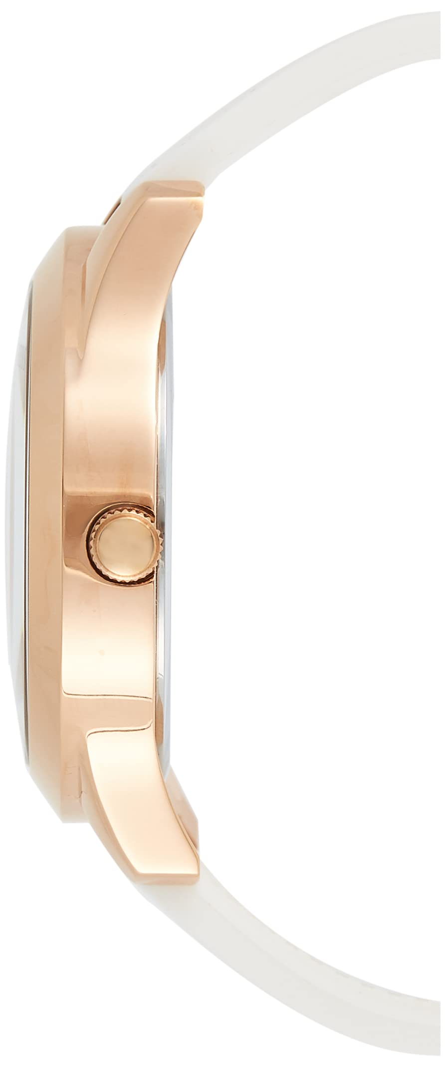 Guess Crush Crystals Gold Dial White Rubber Strap Watch for Women - W1223L3