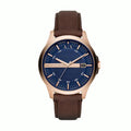 Armani Exchange Hampton Chronograph Blue Dial Brown Leather Strap Watch For Men - AX2172