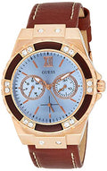 Guess Limelight Quartz White Dial Brown Leather Strap Watch For Women - W0775L7