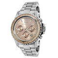 Michael Kors Everest Chronograph Gold Dial Silver Steel Strap Watch For Women - MK5870