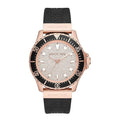 Michael Kors Everest Analog Rose Gold Dial Black Silicone Strap Watch For Women - MK7358