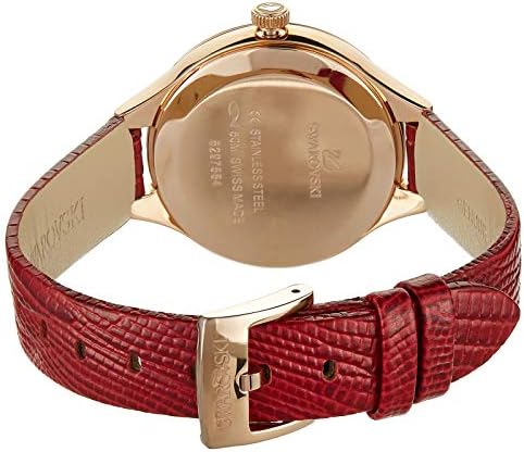 Swarovski Lovely Crystals Analog White Dial Red Leather Strap Watch for Women - 5297584