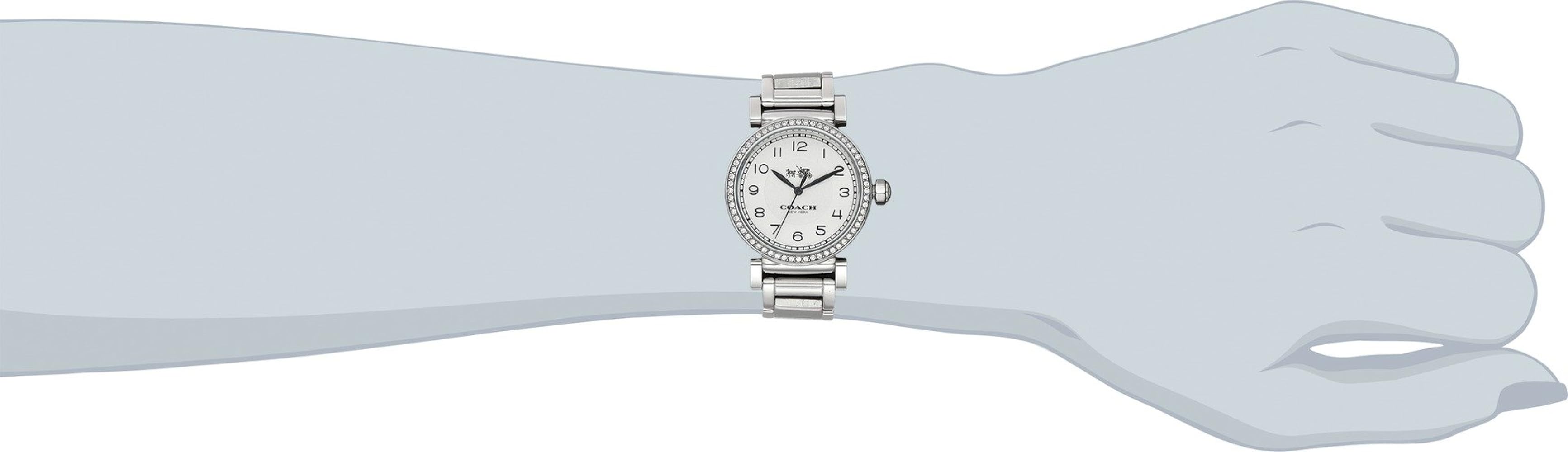 Coach Sports Crystals Silver Dial Silver Steel Strap Watch for Women - 14502194