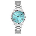 Guess Luna Quartz Blue Dial Silver Steel Strap Watch For Women - GW0308L4