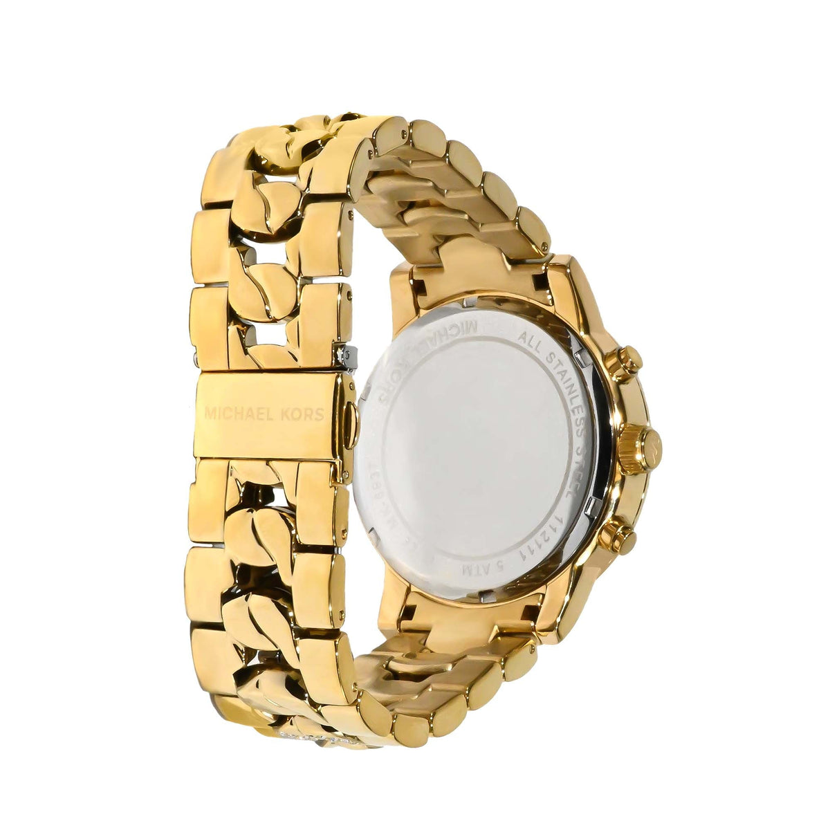 Michael Kors Ritz Chronograph Gold Dial Gold Steel Strap Watch For Women - MK6937