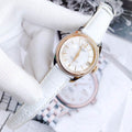 Tissot T-Classic Powermatic 80 Mother of Pearl Silver Dial White Leather Strap Watch For Women - T108.208.26.117.00