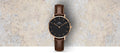 Daniel Wellington Classic Petite Bristol Black Dial Brown Leather Strap Watch For Women - DW00100165
