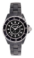 Chanel J12 Quartz Diamonds Black Dial Black Steel Strap Watch for Women - J12 H1625